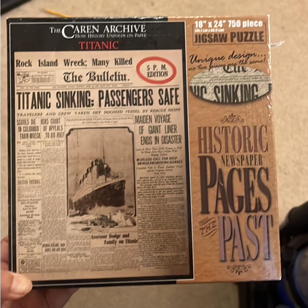 NIB Americana Souvenirs RMS Titanic Newspaper 750 Jigsaw Puzzle USA